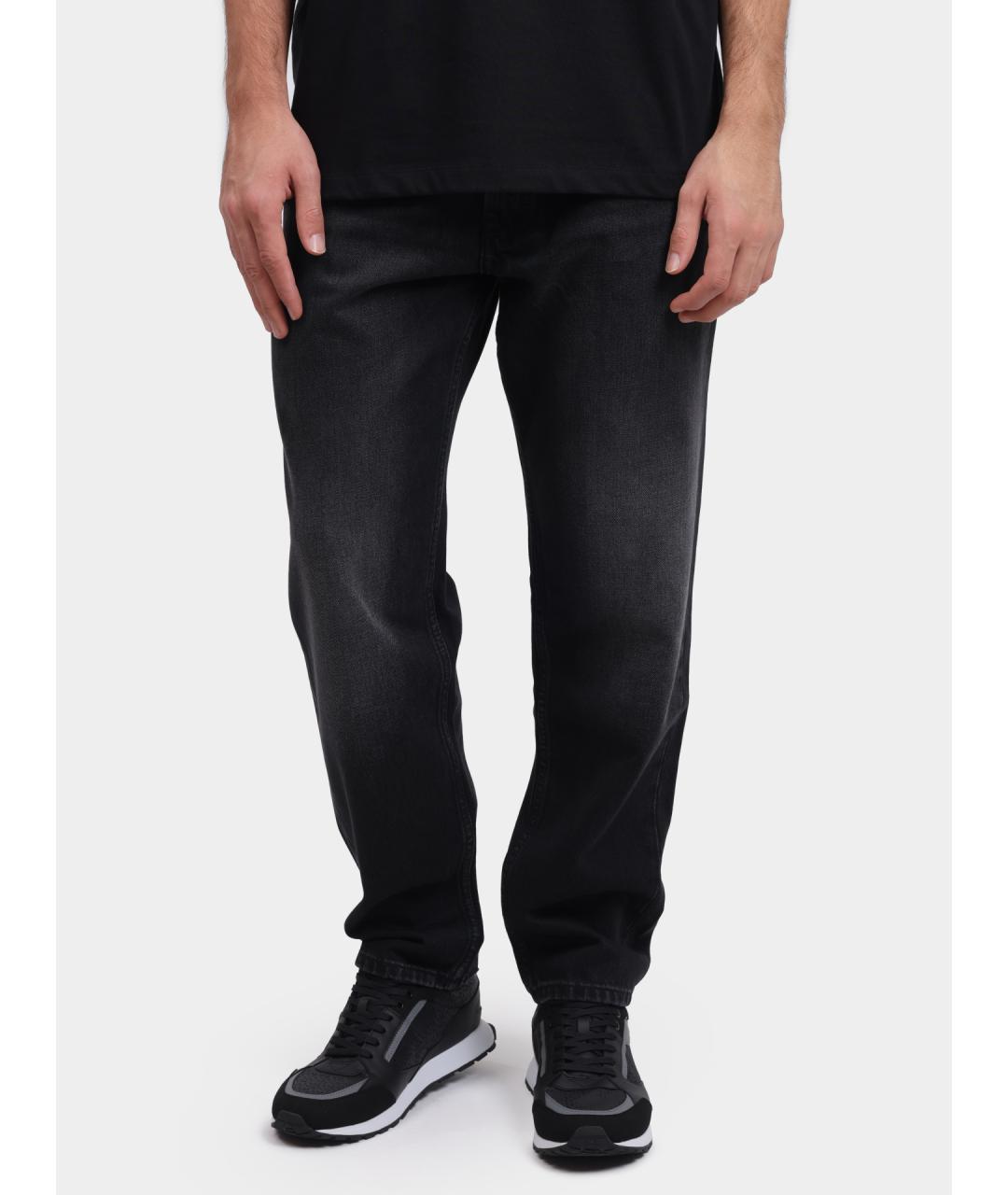 HUGO Черные хлопковые прямые джинсы, фото 6