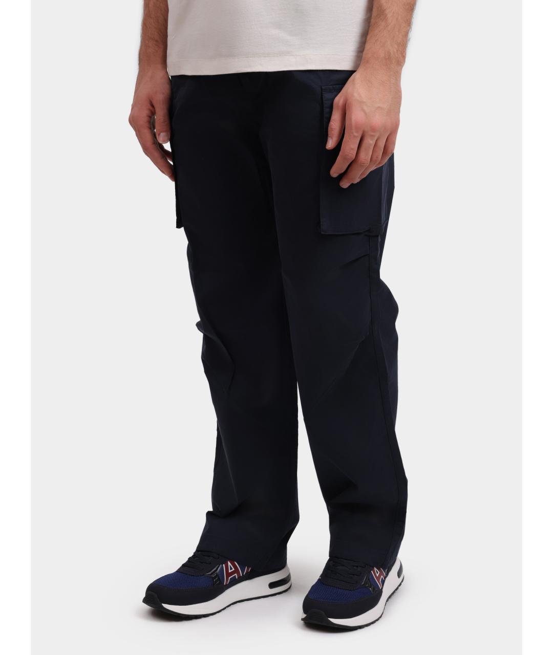 ARMANI EXCHANGE Синие хлопковые повседневные брюки, фото 3