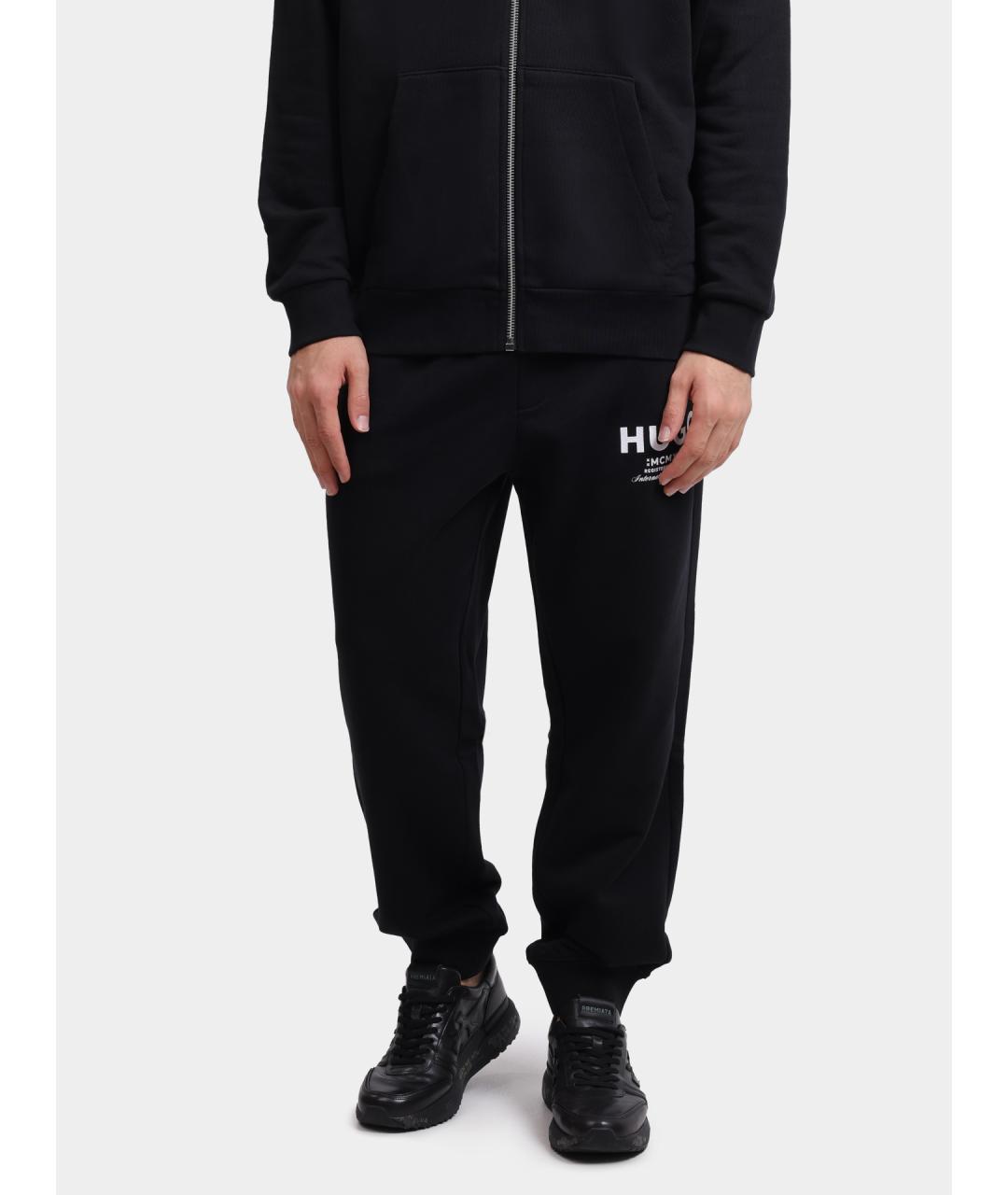 HUGO Черные хлопковые повседневные брюки, фото 5