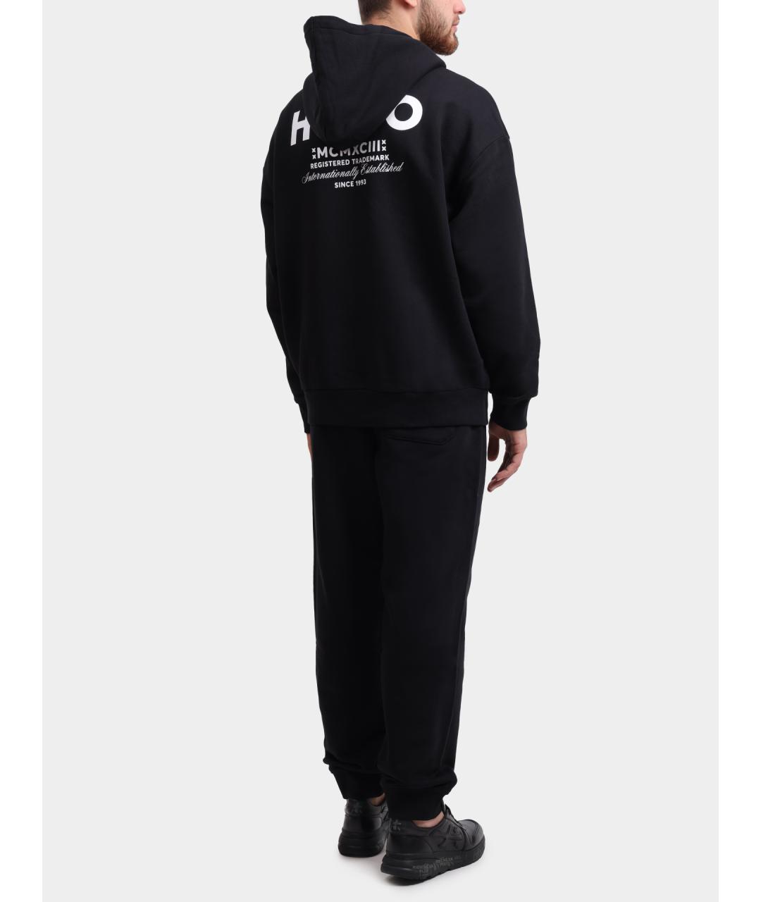 HUGO Черные хлопковые повседневные брюки, фото 4