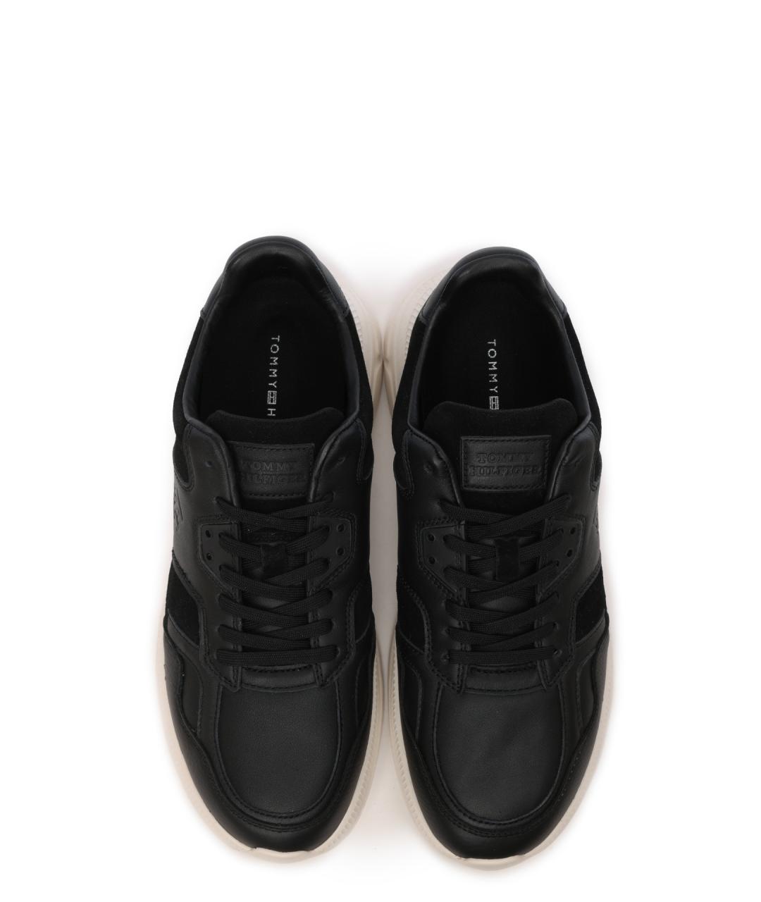 TOMMY HILFIGER Черные кожаные низкие кроссовки / кеды, фото 5