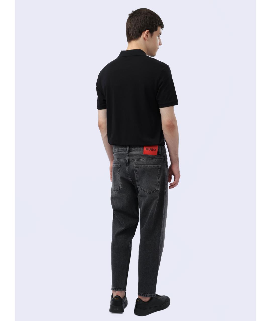 HUGO Серые хлопковые прямые джинсы, фото 7