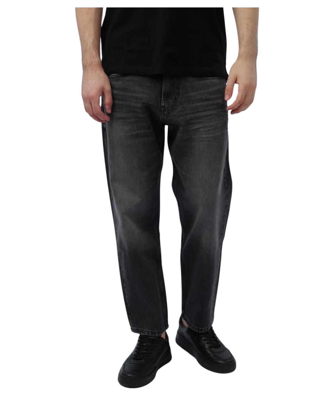 HUGO Серые хлопковые прямые джинсы, фото 1