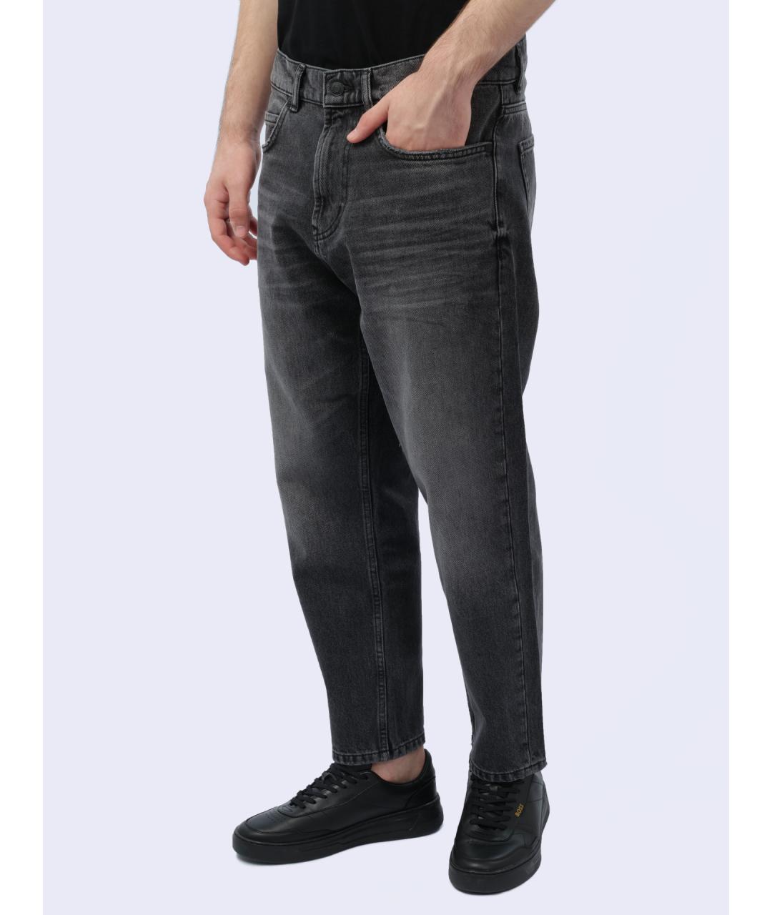 HUGO Серые хлопковые прямые джинсы, фото 3