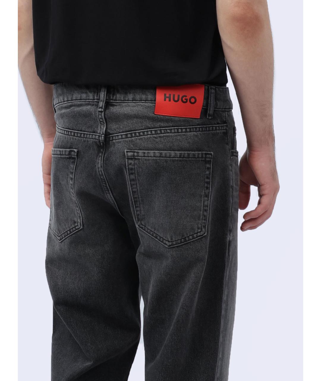 HUGO Серые хлопковые прямые джинсы, фото 6