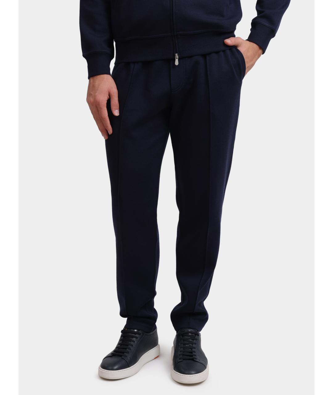 BRUNELLO CUCINELLI Синие повседневные брюки, фото 2