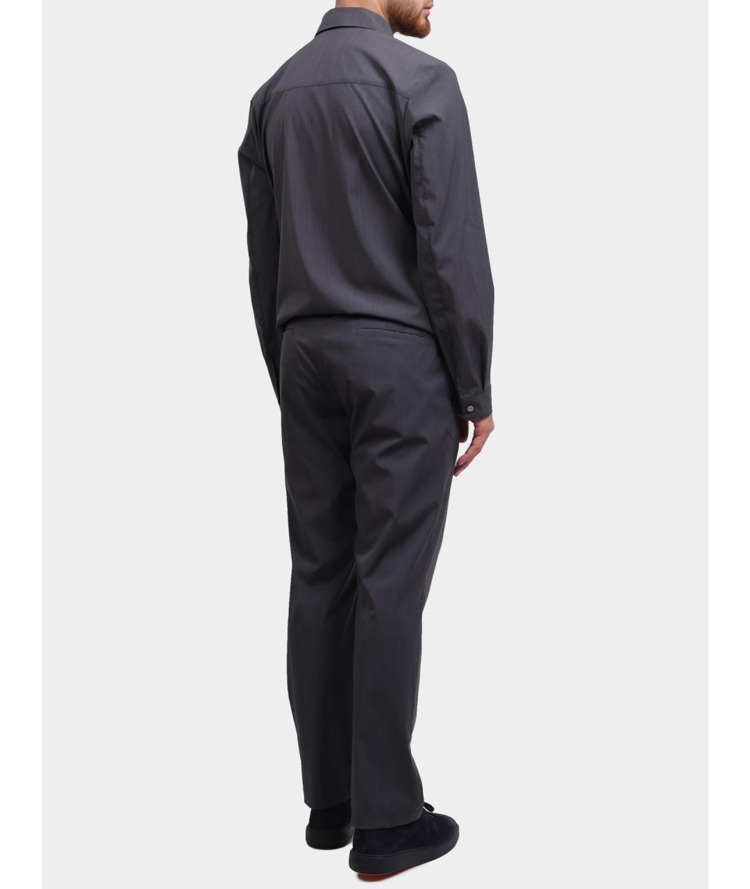 HERNO Серые полиэстеровые повседневные брюки, фото 5