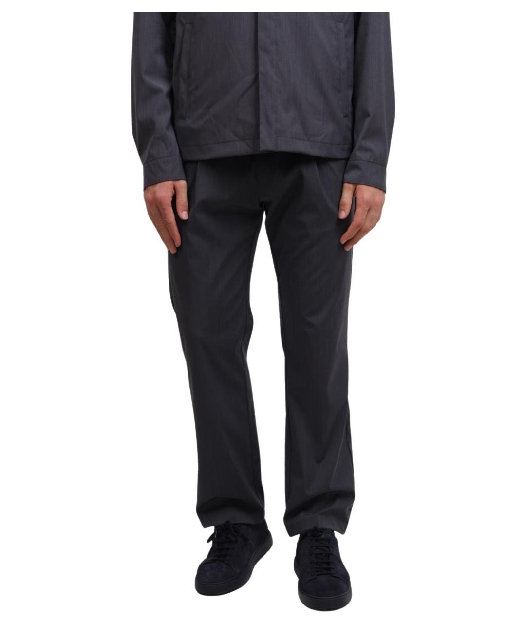 HERNO Серые полиэстеровые повседневные брюки, фото 1