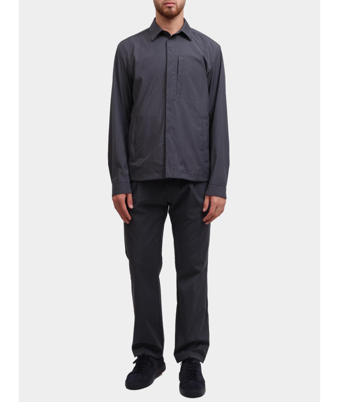 HERNO Серые полиэстеровые повседневные брюки, фото 2