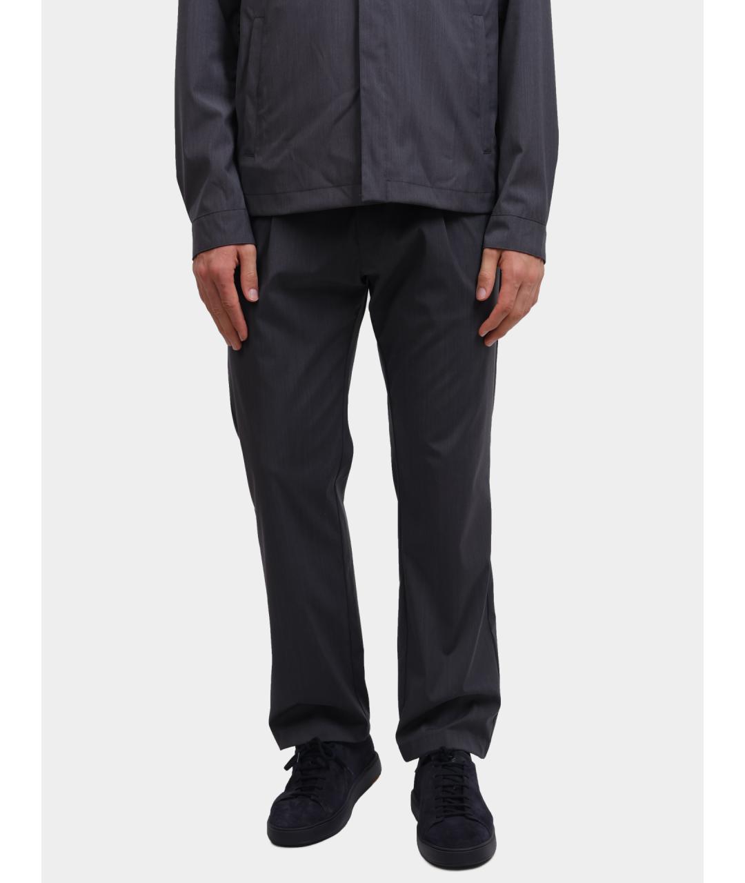 HERNO Серые полиэстеровые повседневные брюки, фото 6