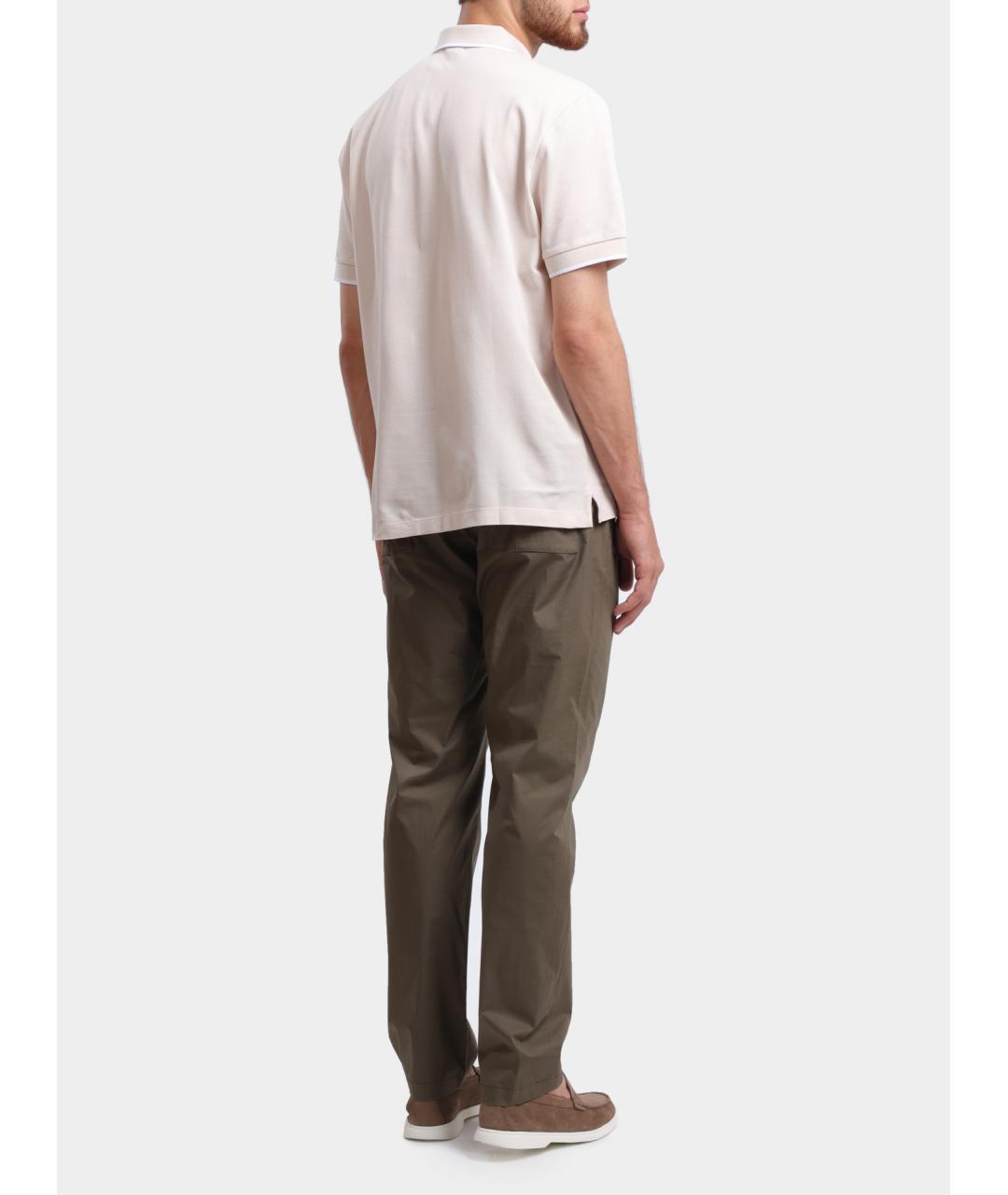 HERNO Бежевые хлопковые повседневные брюки, фото 5