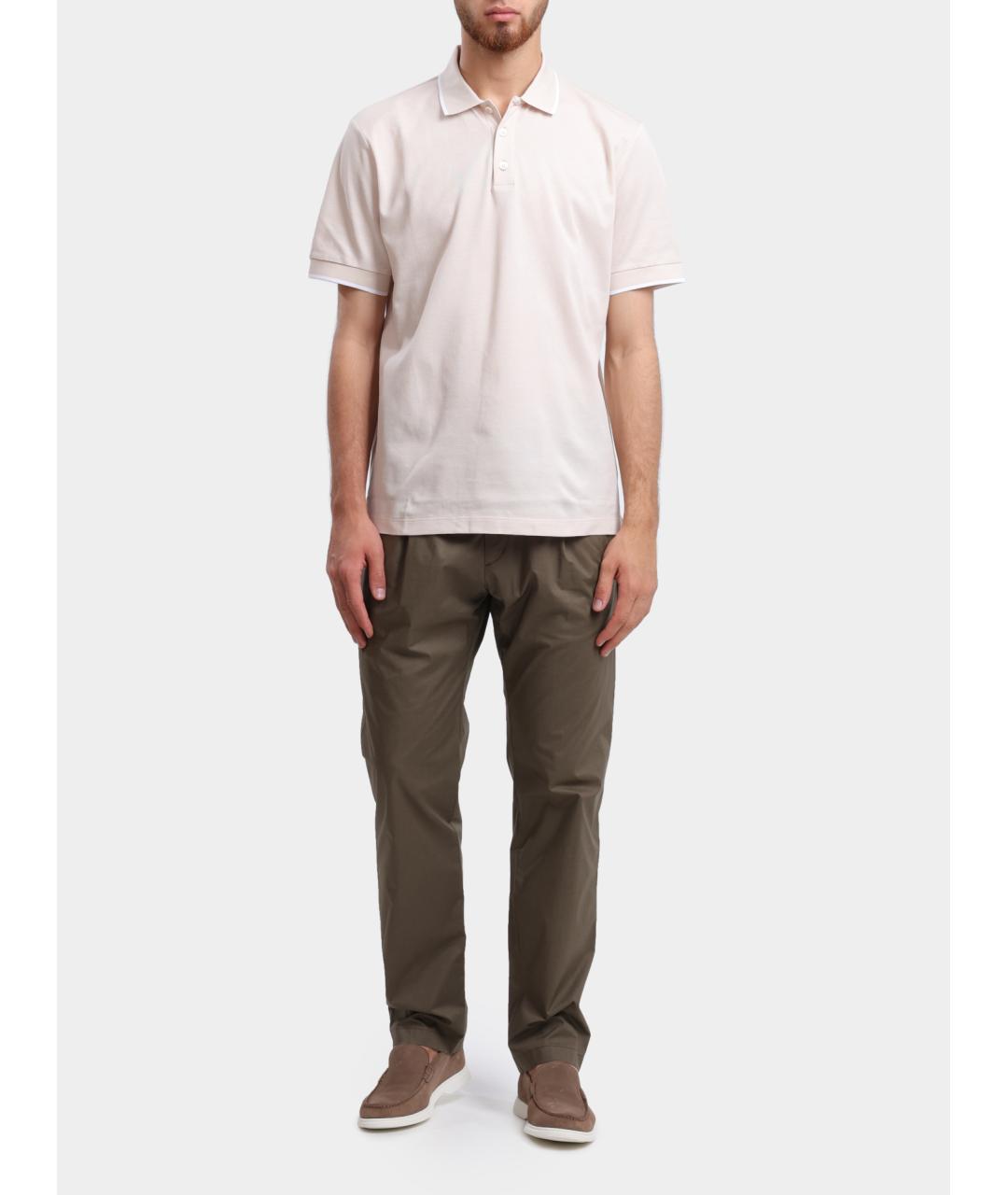 HERNO Бежевые хлопковые повседневные брюки, фото 2