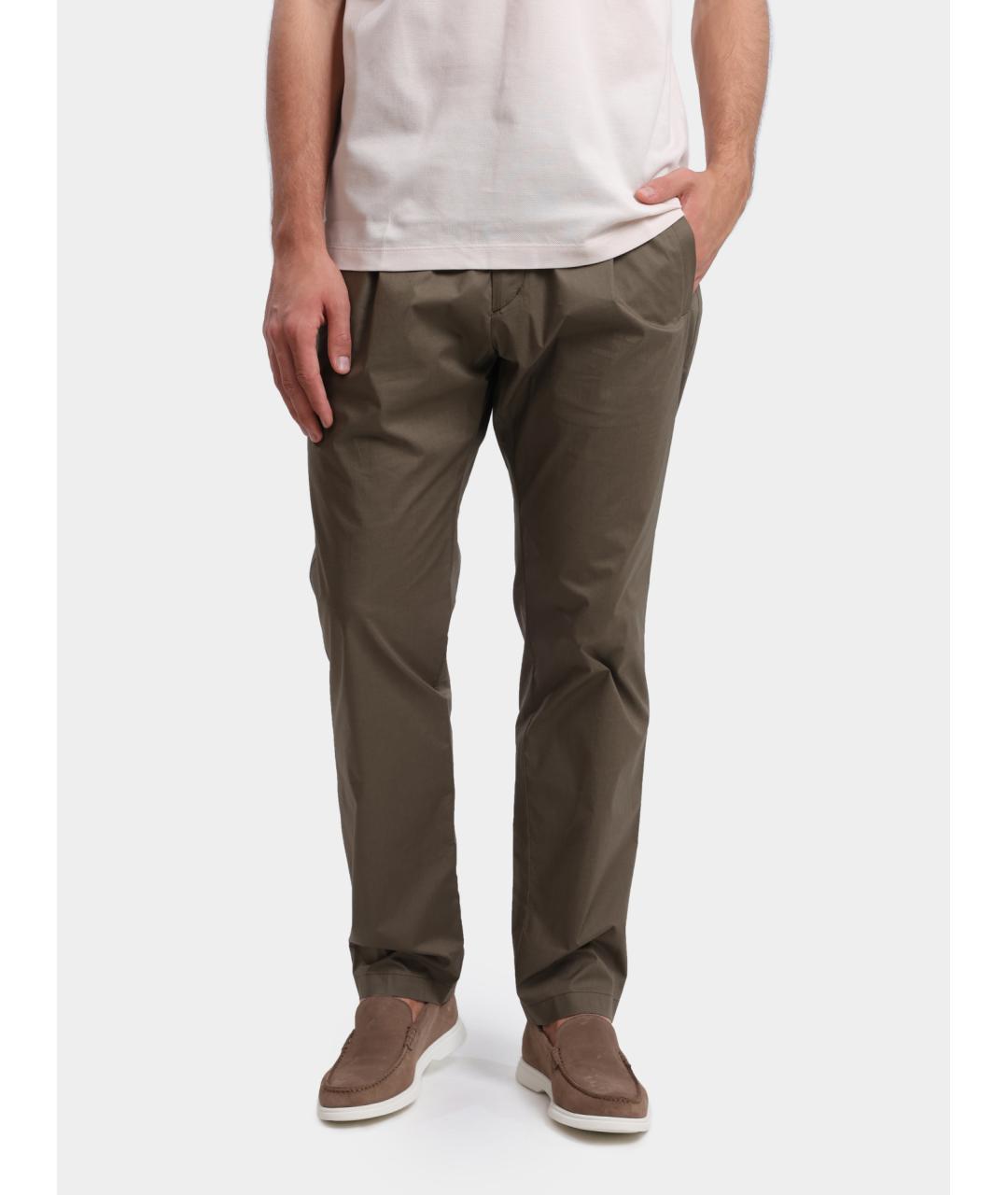 HERNO Бежевые хлопковые повседневные брюки, фото 6