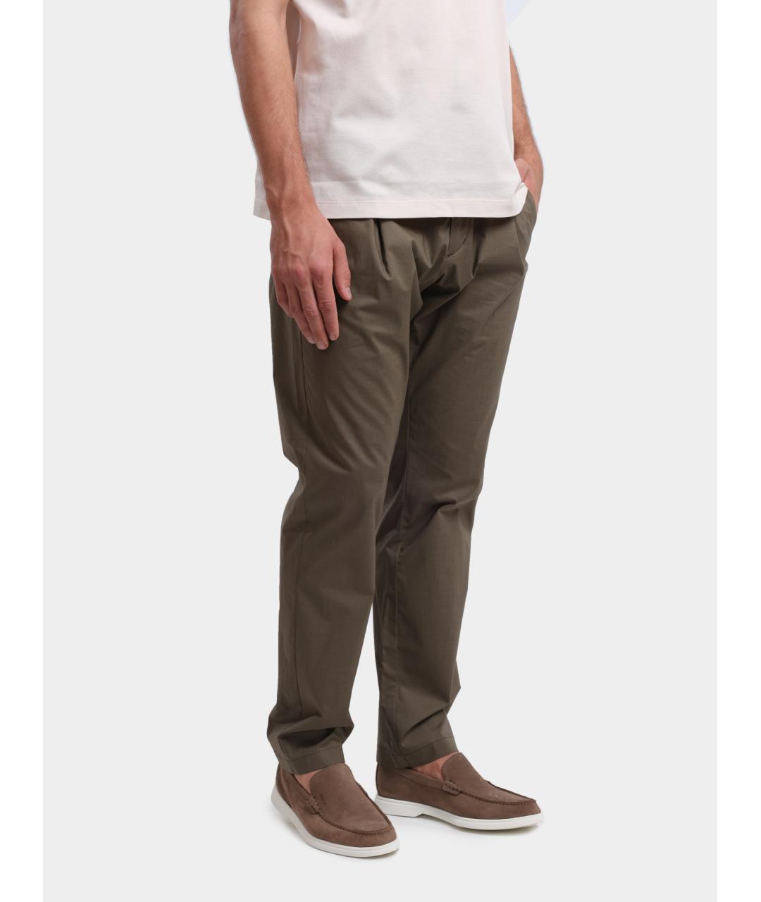 HERNO Бежевые хлопковые повседневные брюки, фото 3