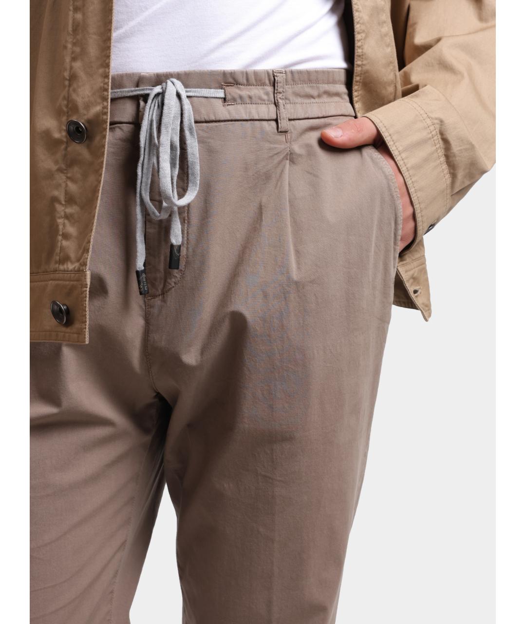 PESERICO Бежевые повседневные брюки, фото 4
