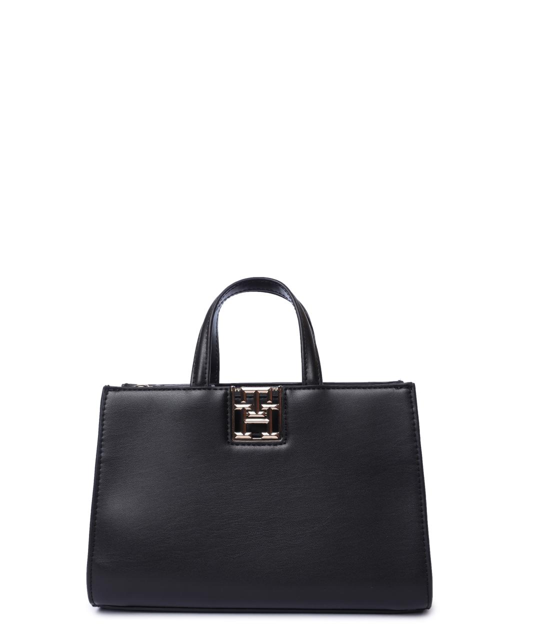 TOMMY HILFIGER Черная сумка тоут из искусственной кожи, фото 1