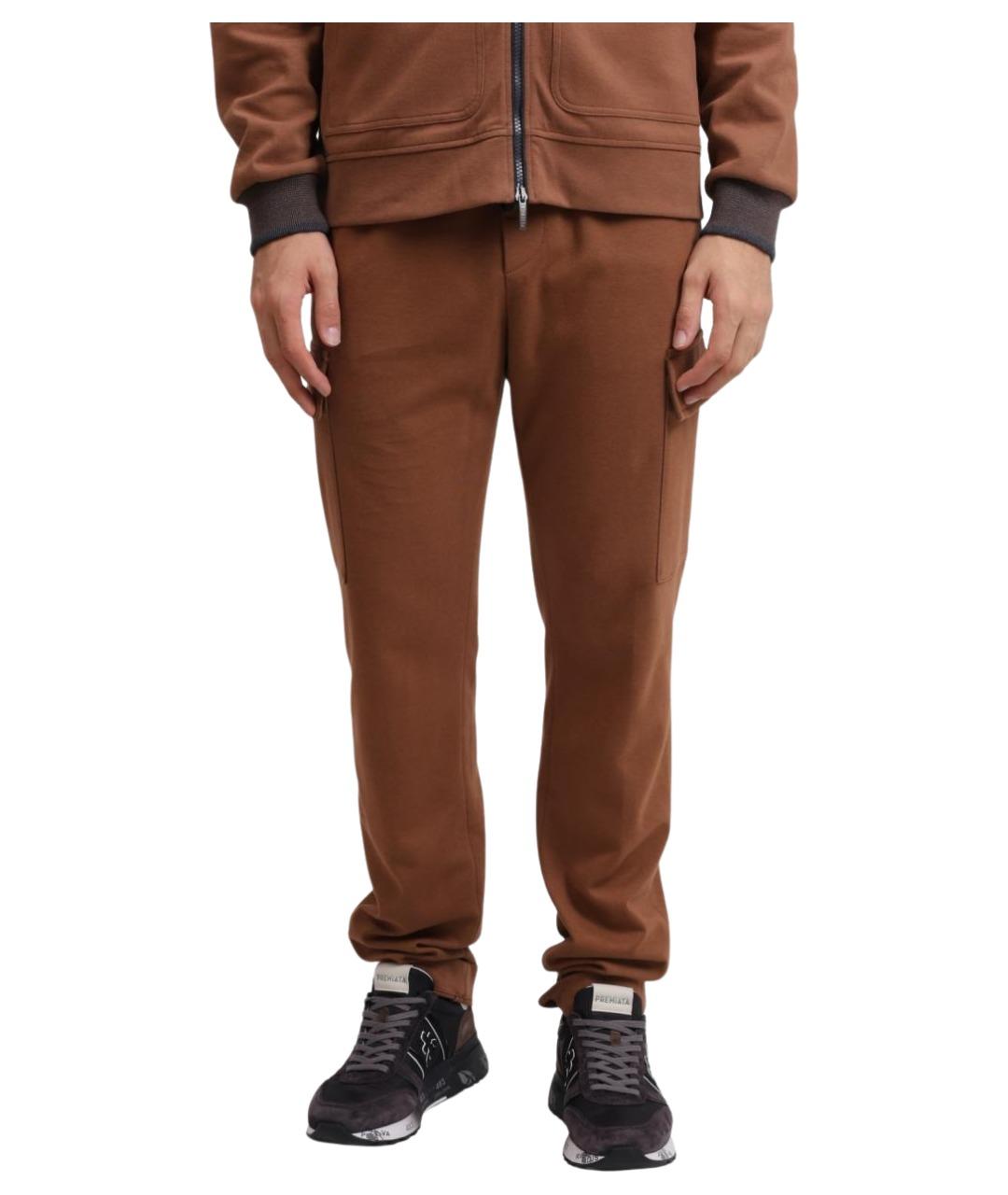 PESERICO Коричневые повседневные брюки, фото 1