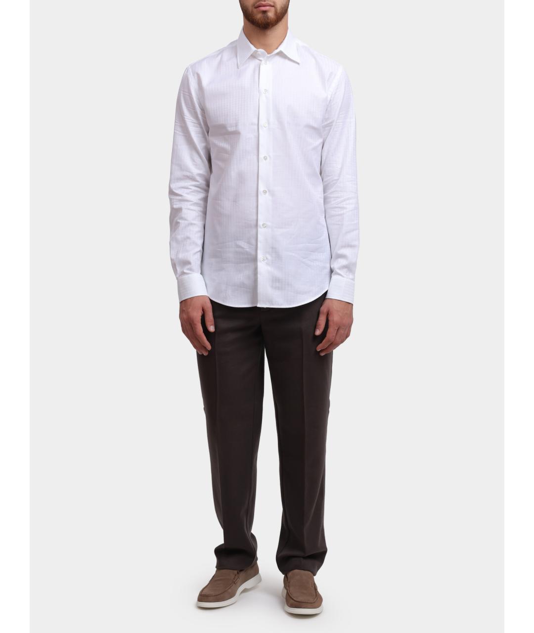 EMPORIO ARMANI Коричневые шерстяные повседневные брюки, фото 2