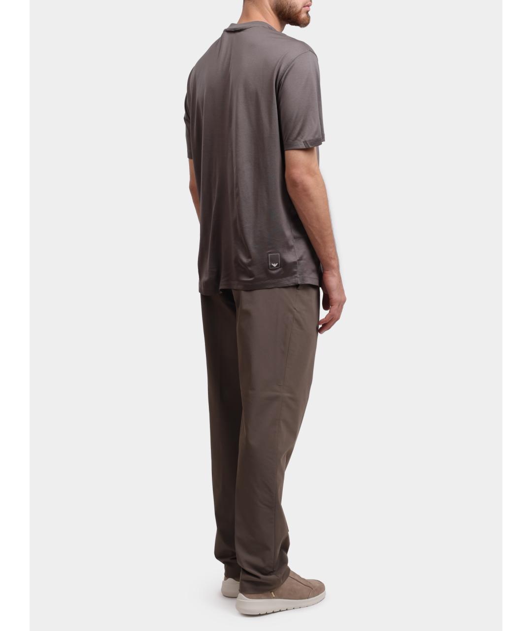 EMPORIO ARMANI Коричневые повседневные брюки, фото 4