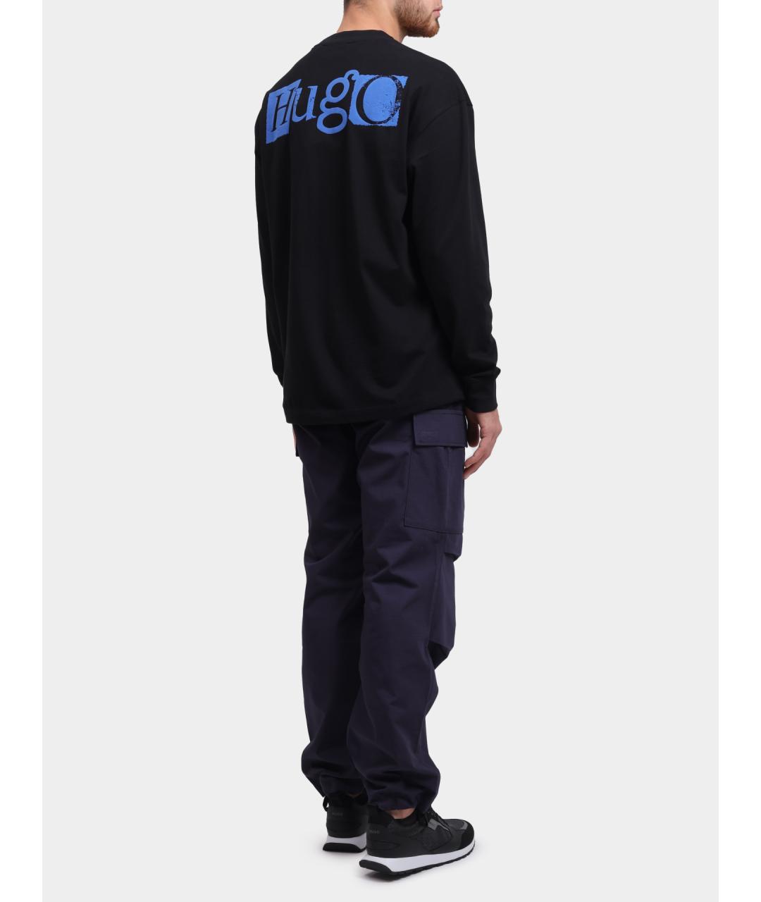 HUGO Синие хлопковые повседневные брюки, фото 5