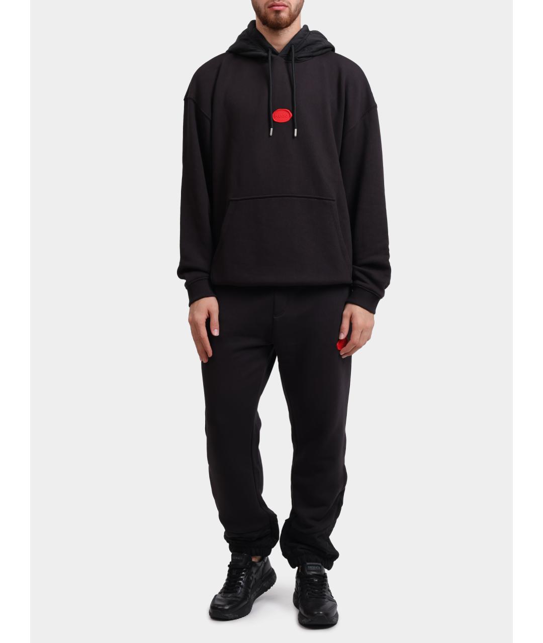 HUGO Черные хлопковые повседневные брюки, фото 2