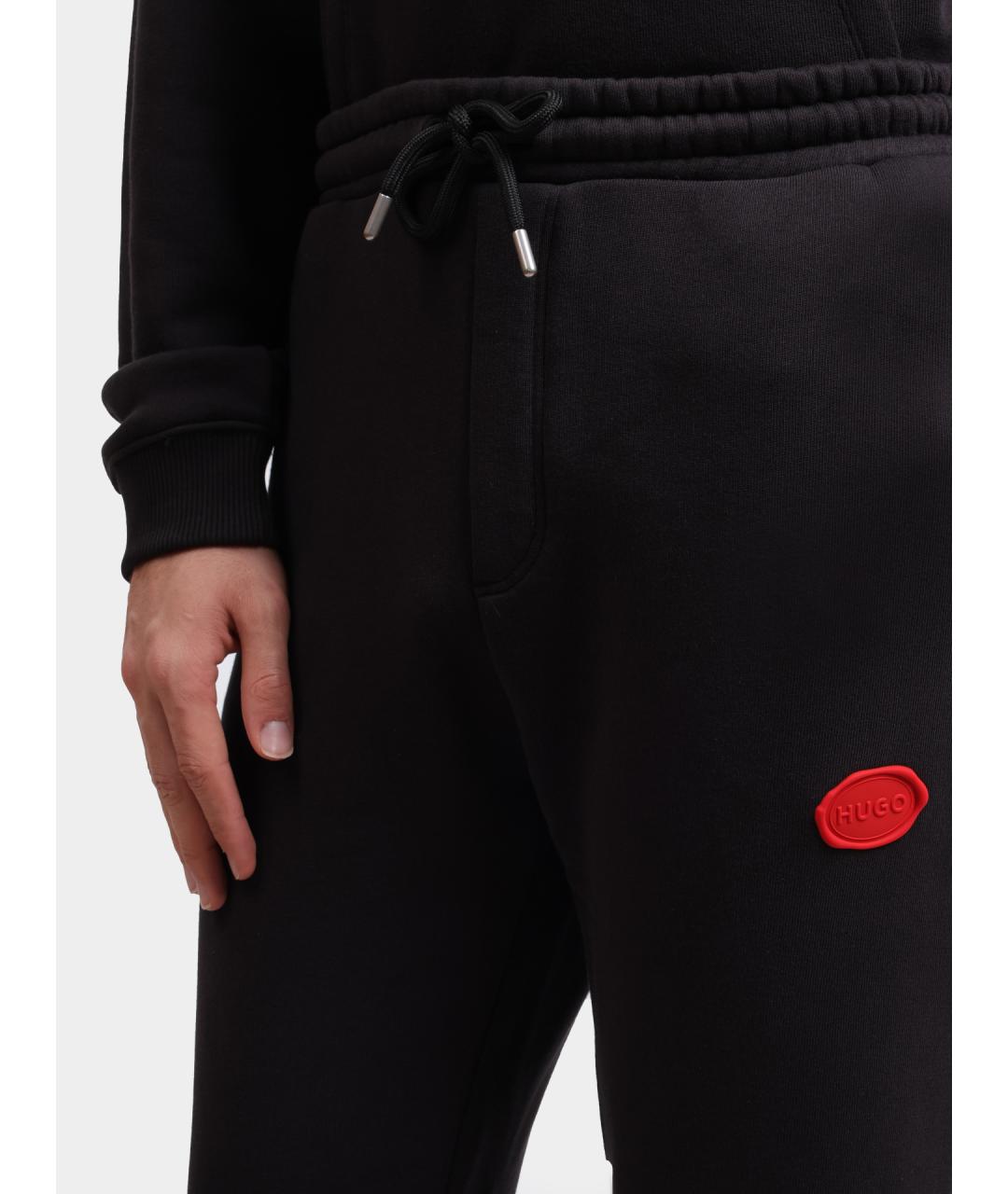 HUGO Черные хлопковые повседневные брюки, фото 4
