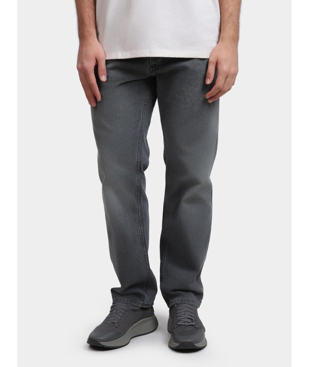 HUGO Серые хлопковые прямые джинсы, фото 2