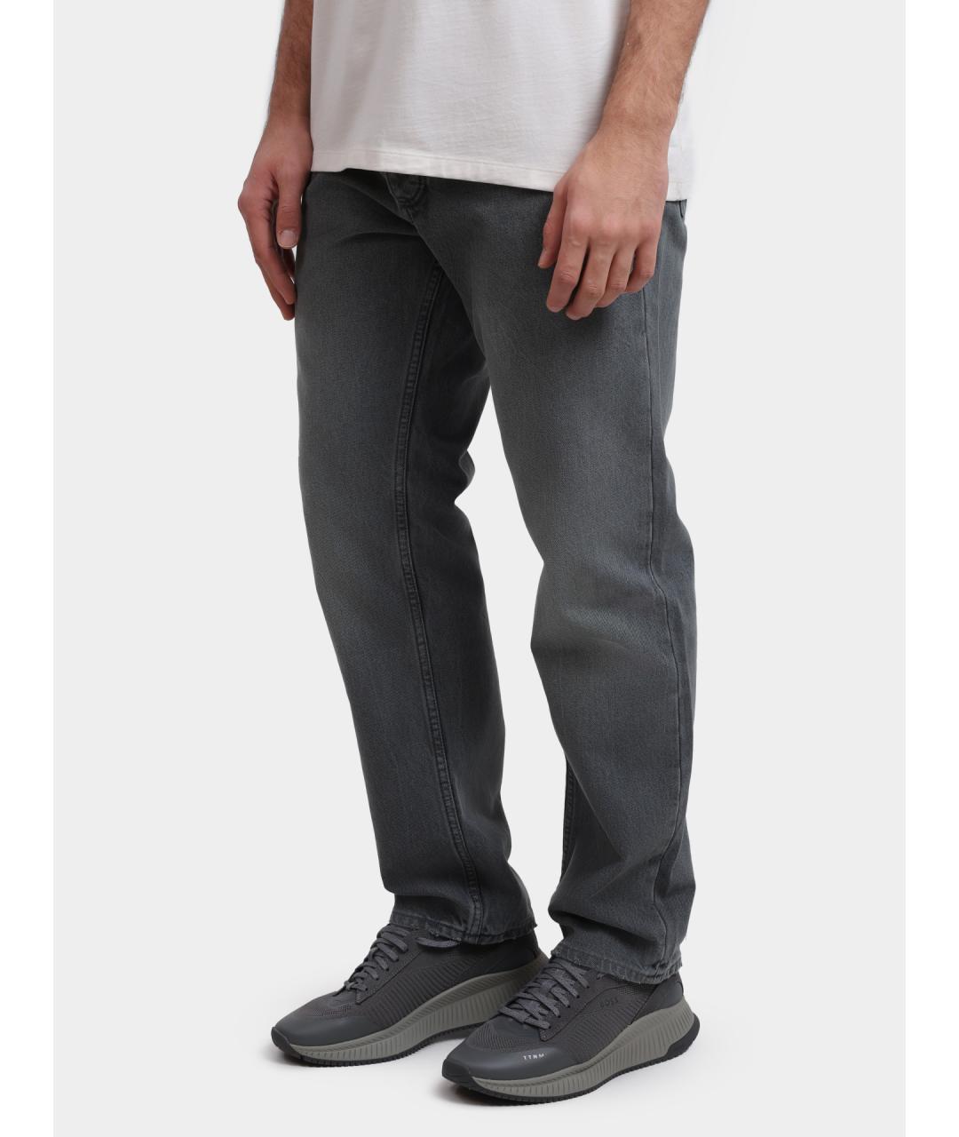 HUGO Серые хлопковые прямые джинсы, фото 3
