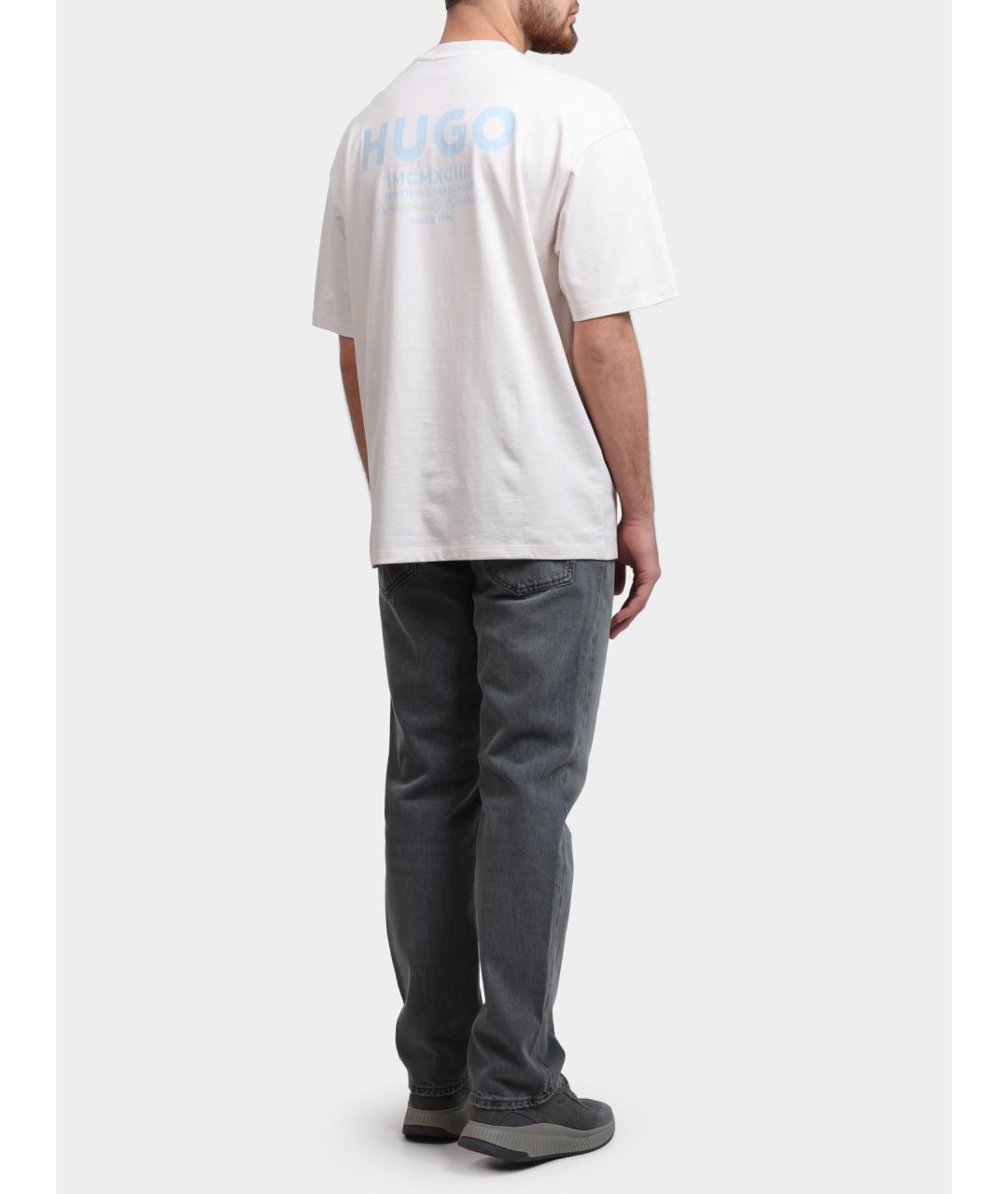 HUGO Серые хлопковые прямые джинсы, фото 5