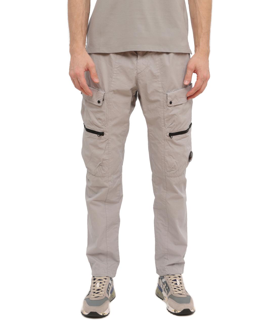 CP COMPANY Серые хлопковые повседневные брюки, фото 2