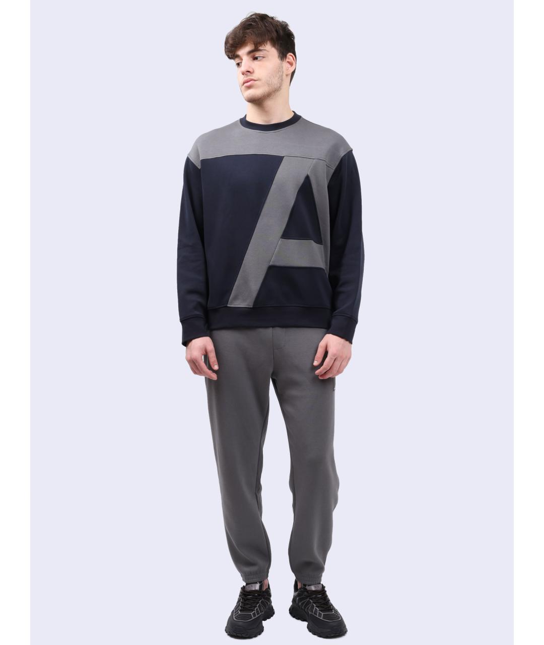 ARMANI EXCHANGE Серые хлопковые повседневные брюки, фото 2