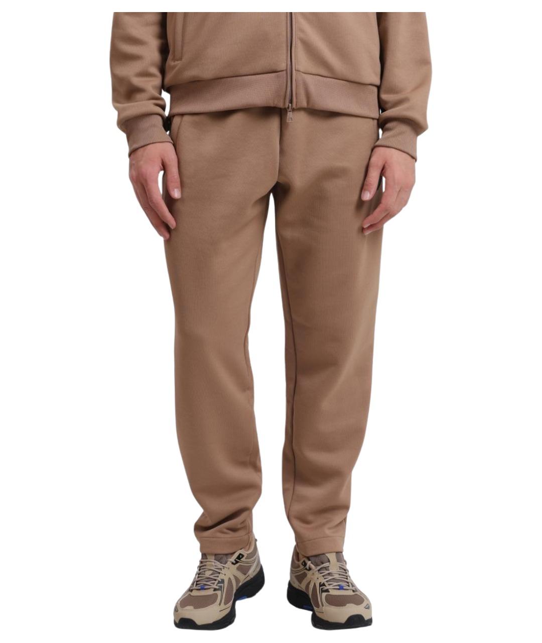 EA7 Бежевые хлопковые повседневные брюки, фото 1