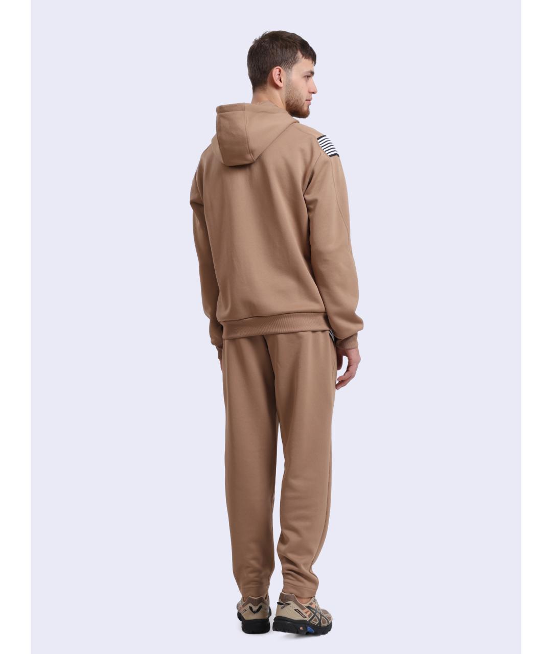 EA7 Бежевые хлопковые повседневные брюки, фото 5