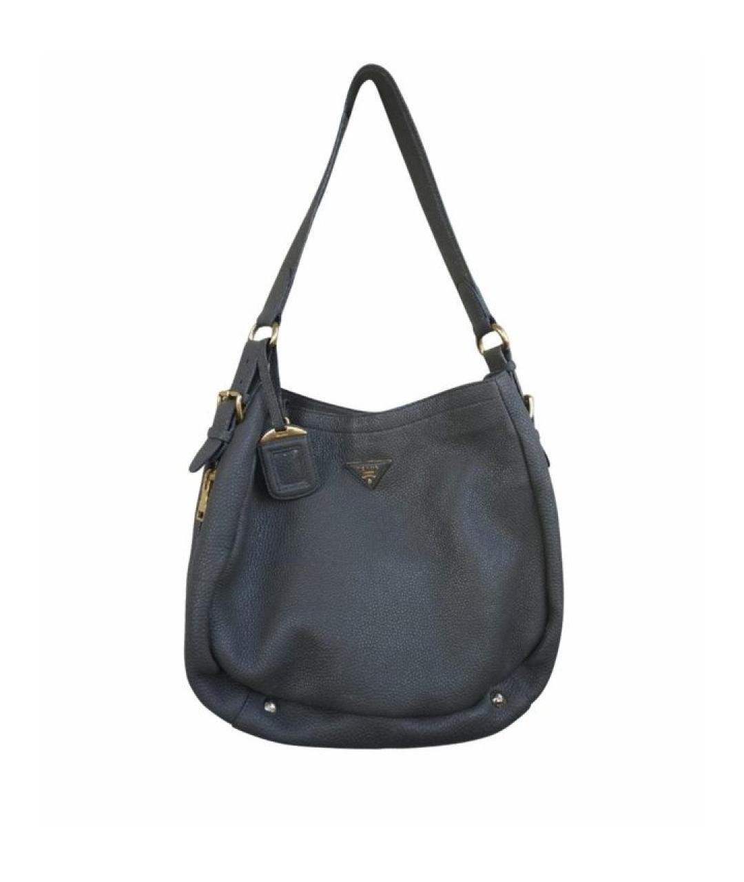 PRADA Серая кожаная сумка через плечо, фото 10