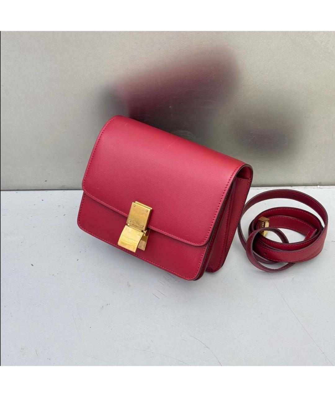 CELINE Красная кожаная сумка через плечо, фото 2