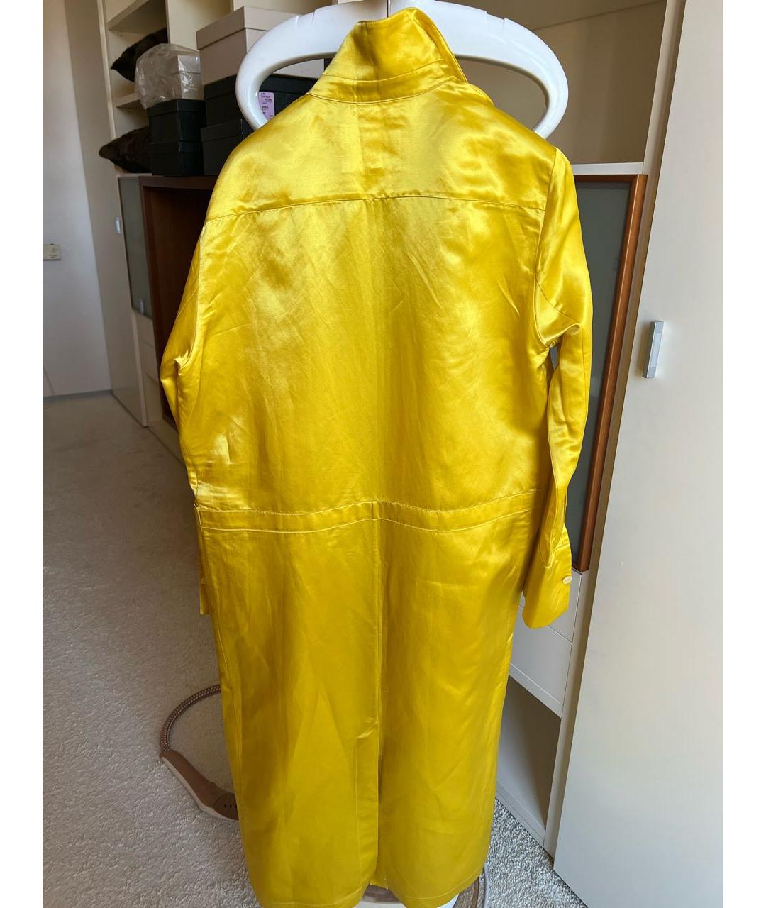JIL SANDER Желтый атласный жакет/пиджак, фото 2