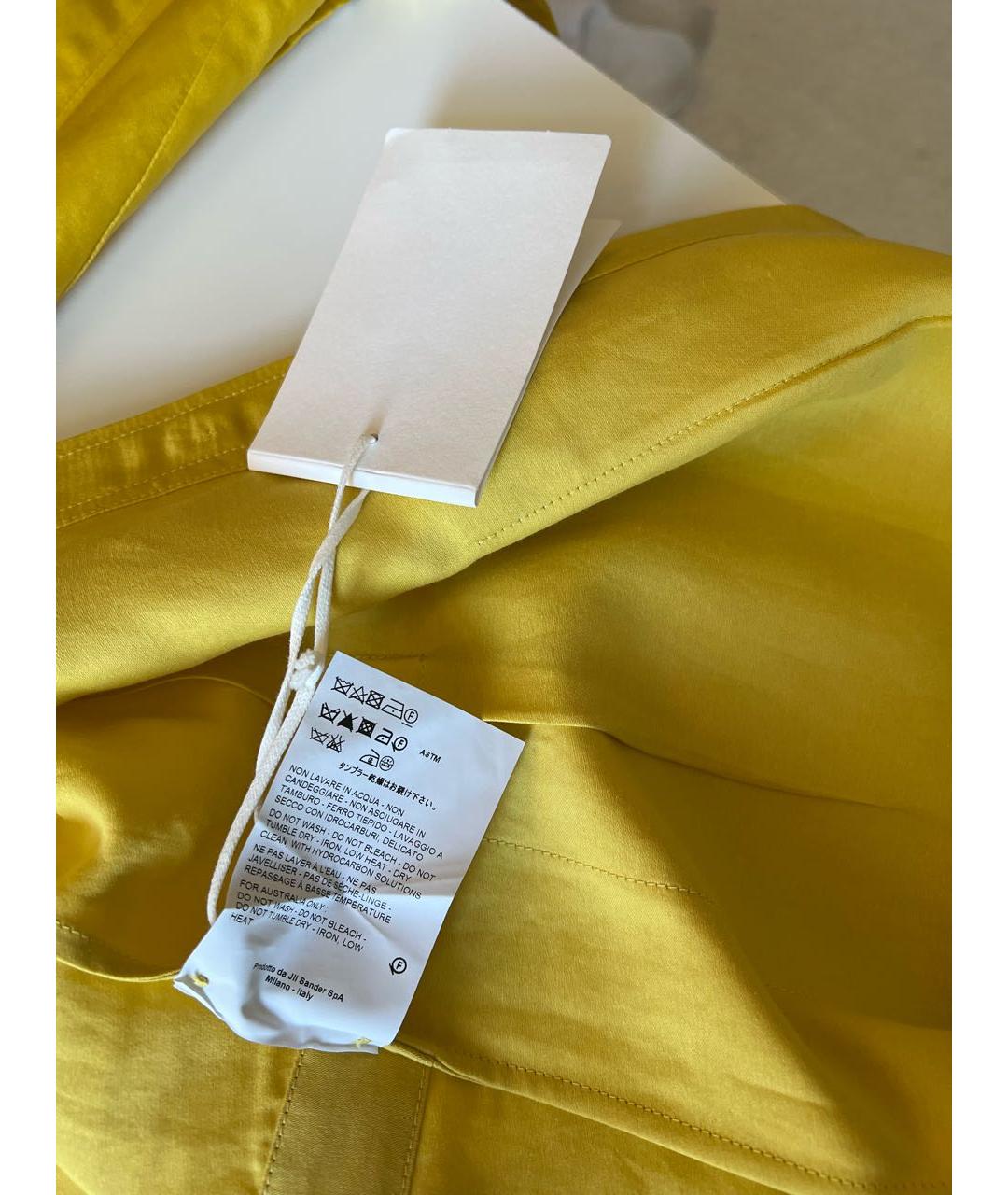 JIL SANDER Желтый атласный жакет/пиджак, фото 5