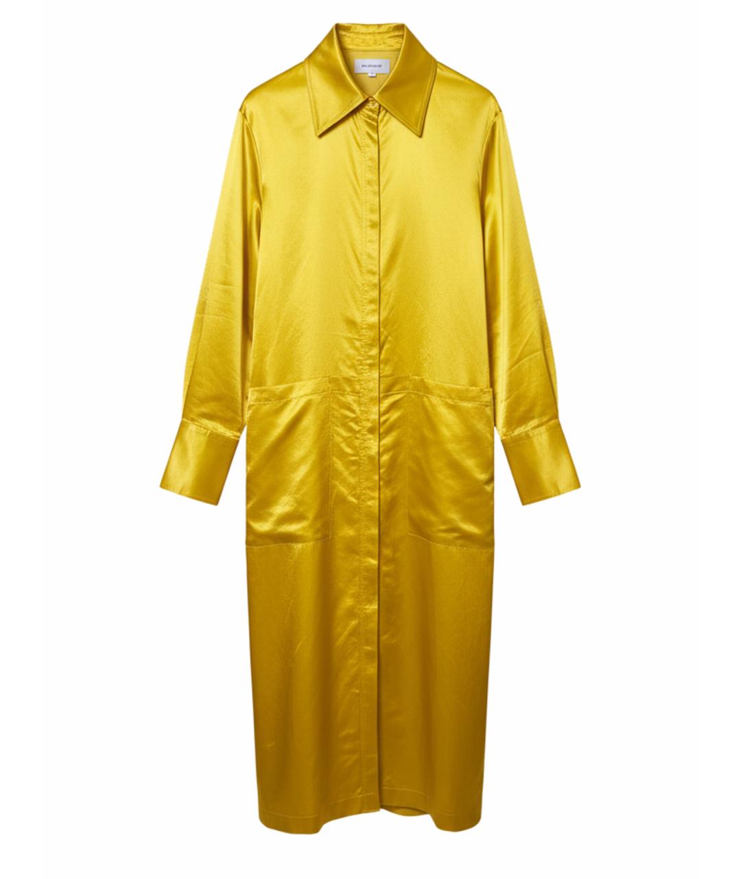 JIL SANDER Желтый атласный жакет/пиджак, фото 1