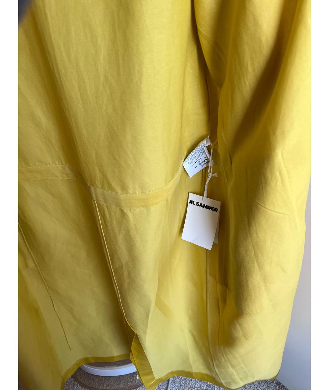 JIL SANDER Желтый атласный жакет/пиджак, фото 7