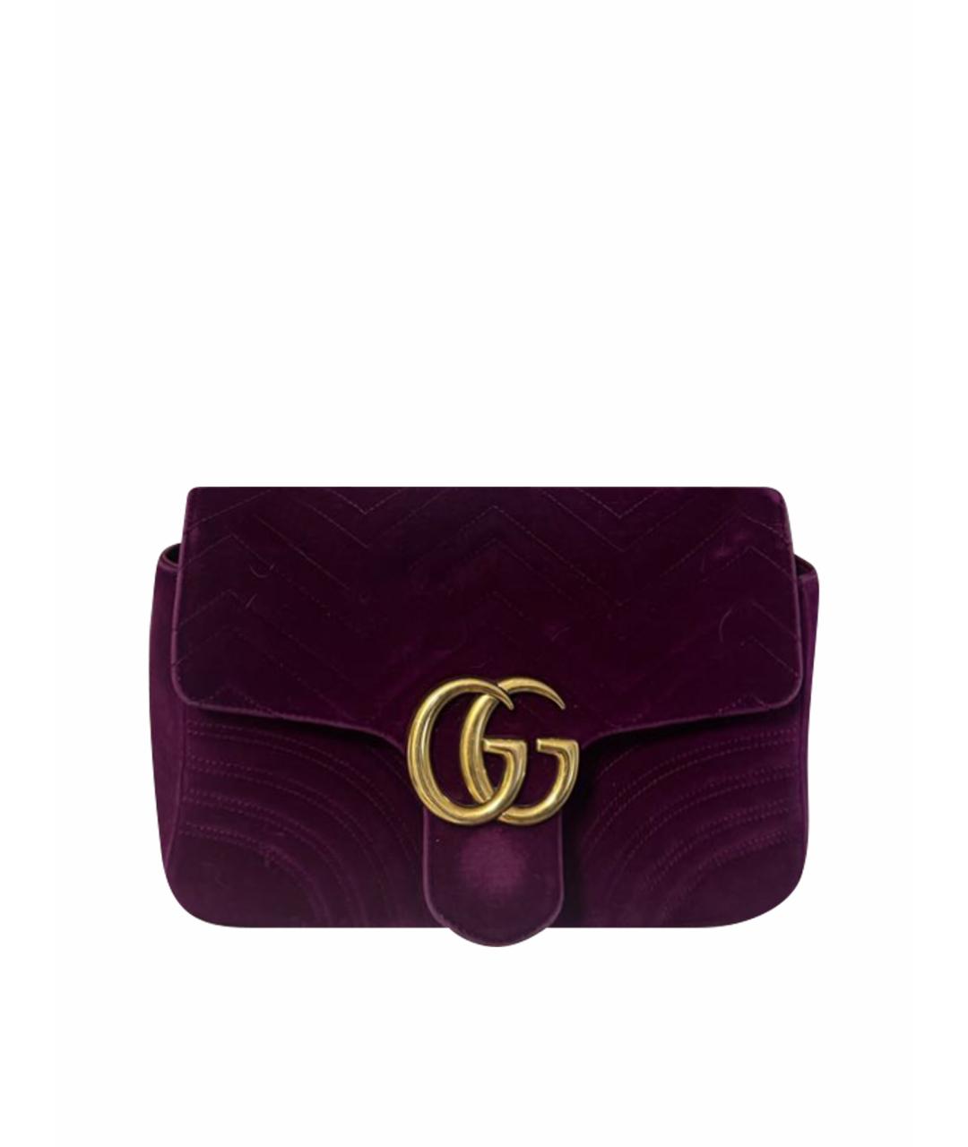 GUCCI Фуксия бархатная сумка через плечо, фото 1