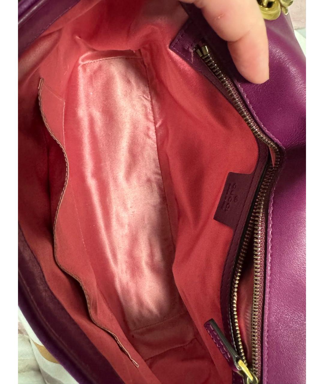 GUCCI Фуксия бархатная сумка через плечо, фото 4