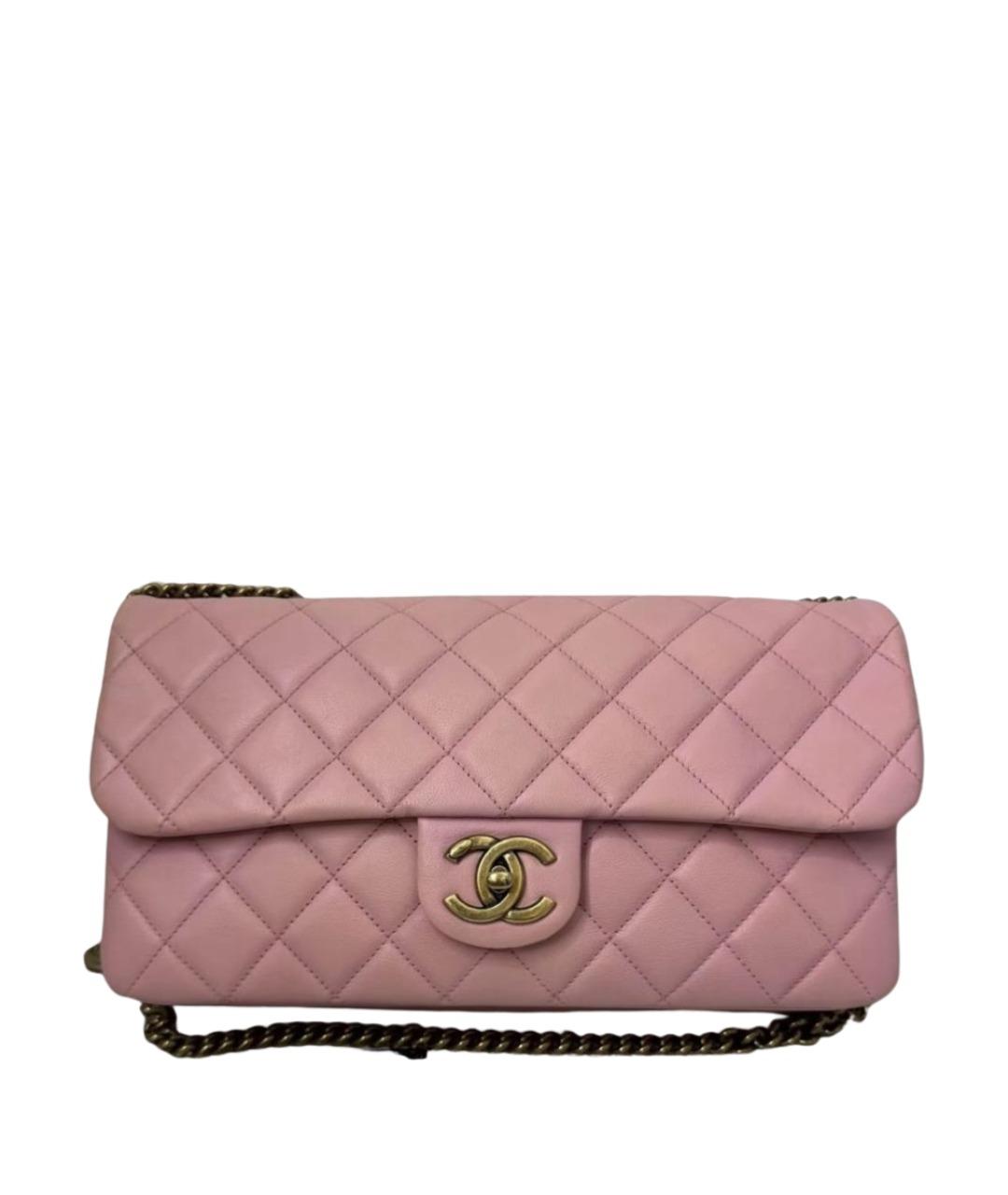 CHANEL Розовая кожаная сумка через плечо, фото 1