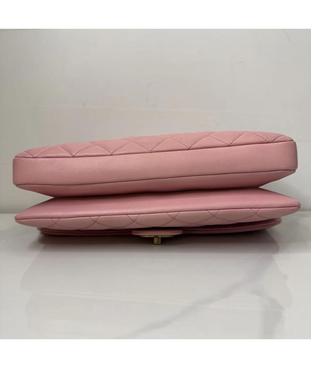 CHANEL Розовая кожаная сумка через плечо, фото 5