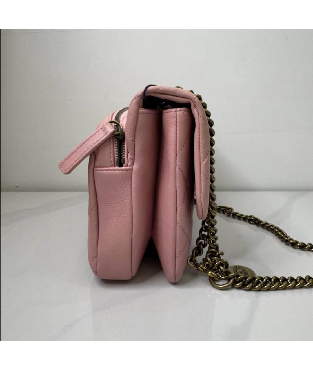 CHANEL Розовая кожаная сумка через плечо, фото 2