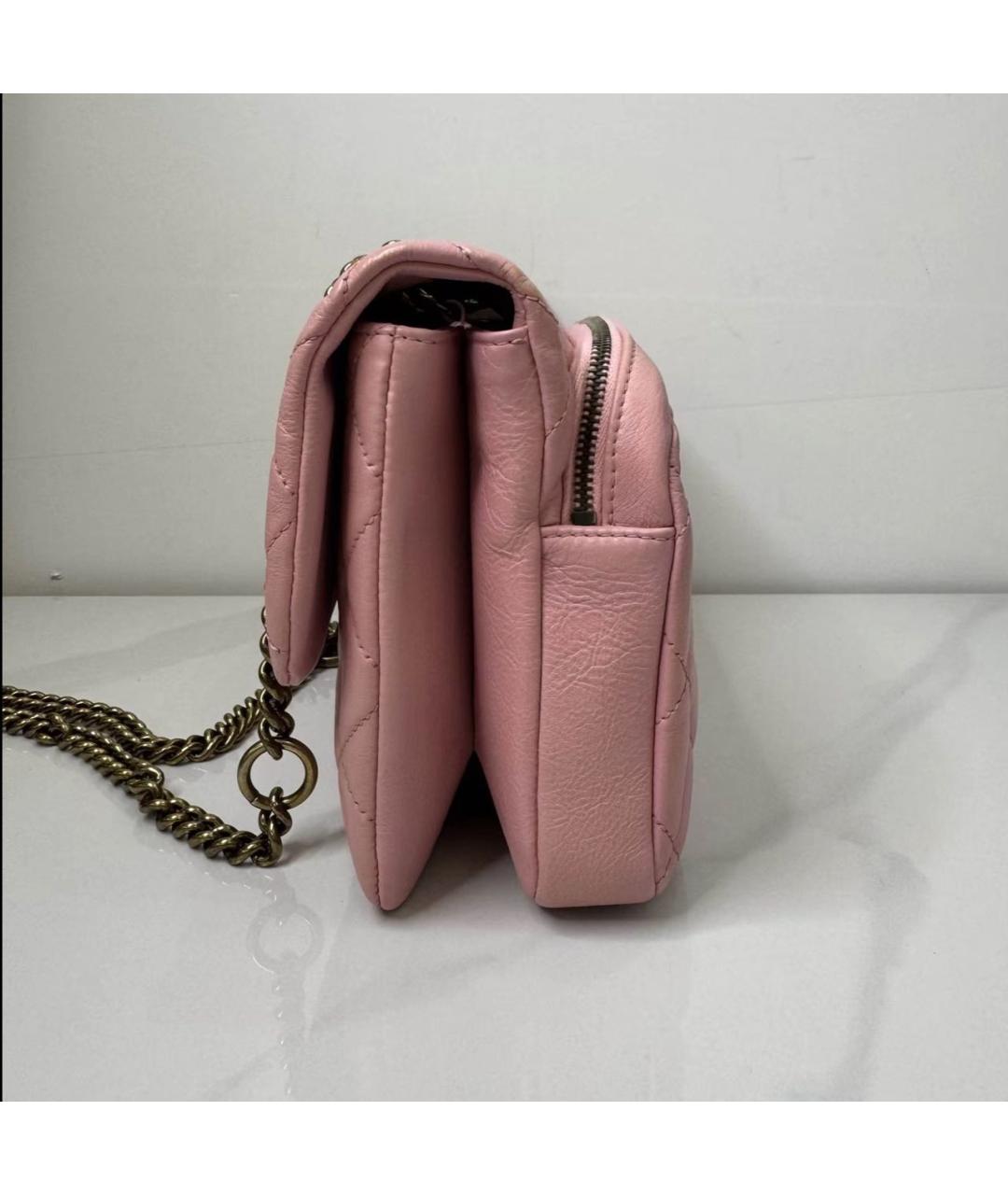 CHANEL Розовая кожаная сумка через плечо, фото 4