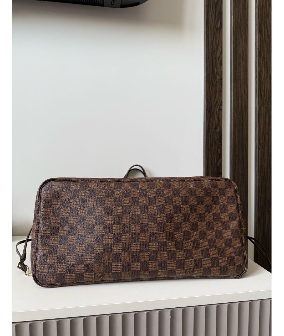 LOUIS VUITTON Коричневая кожаная сумка тоут, фото 8