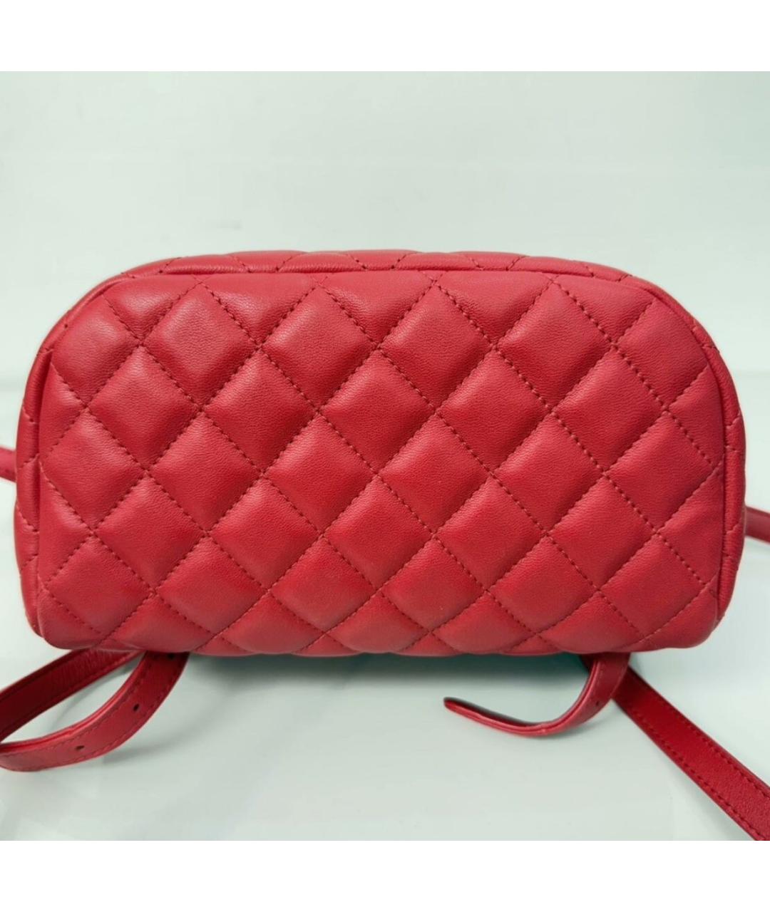 CHANEL Красный кожаный рюкзак, фото 7