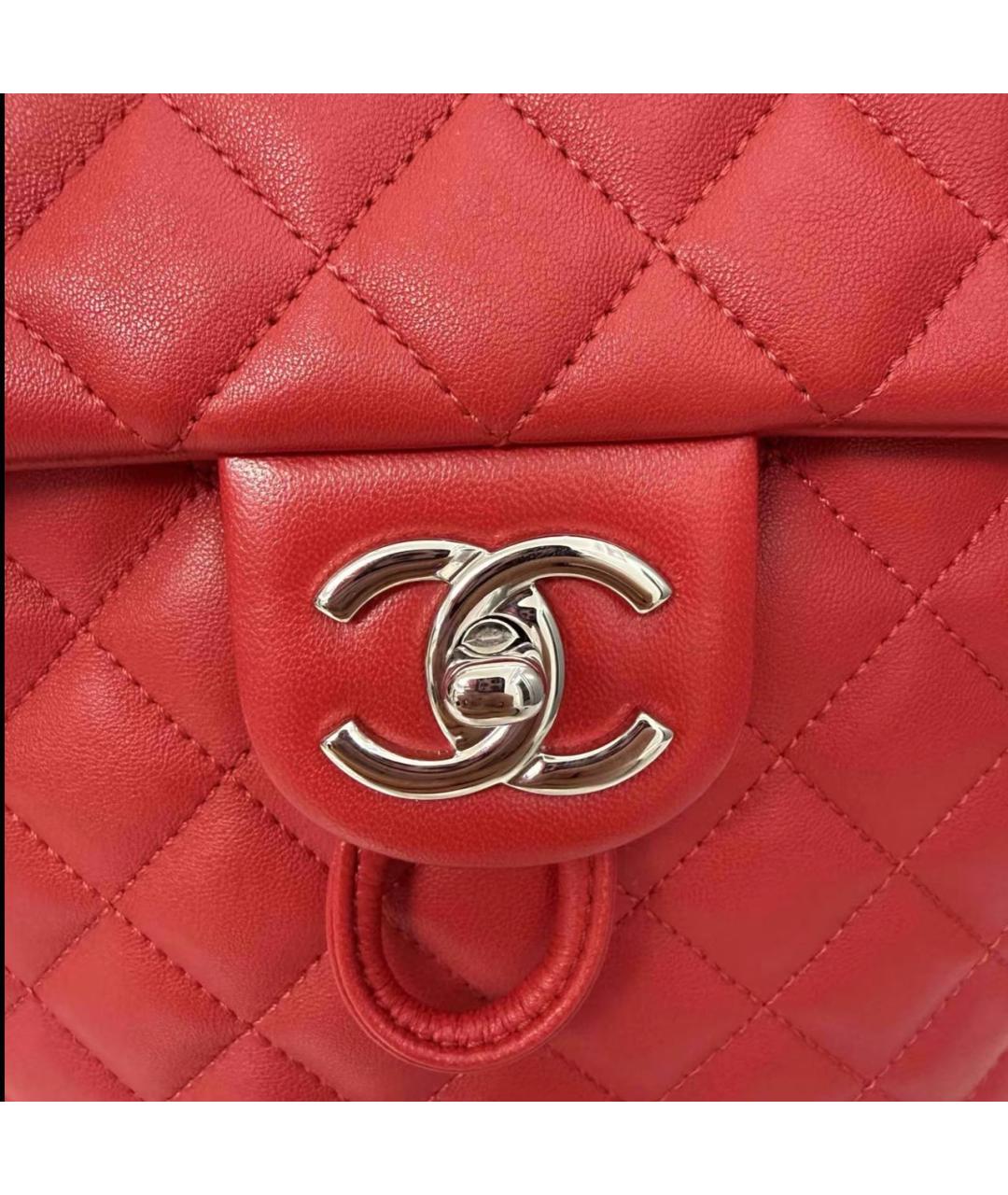 CHANEL Красный кожаный рюкзак, фото 3