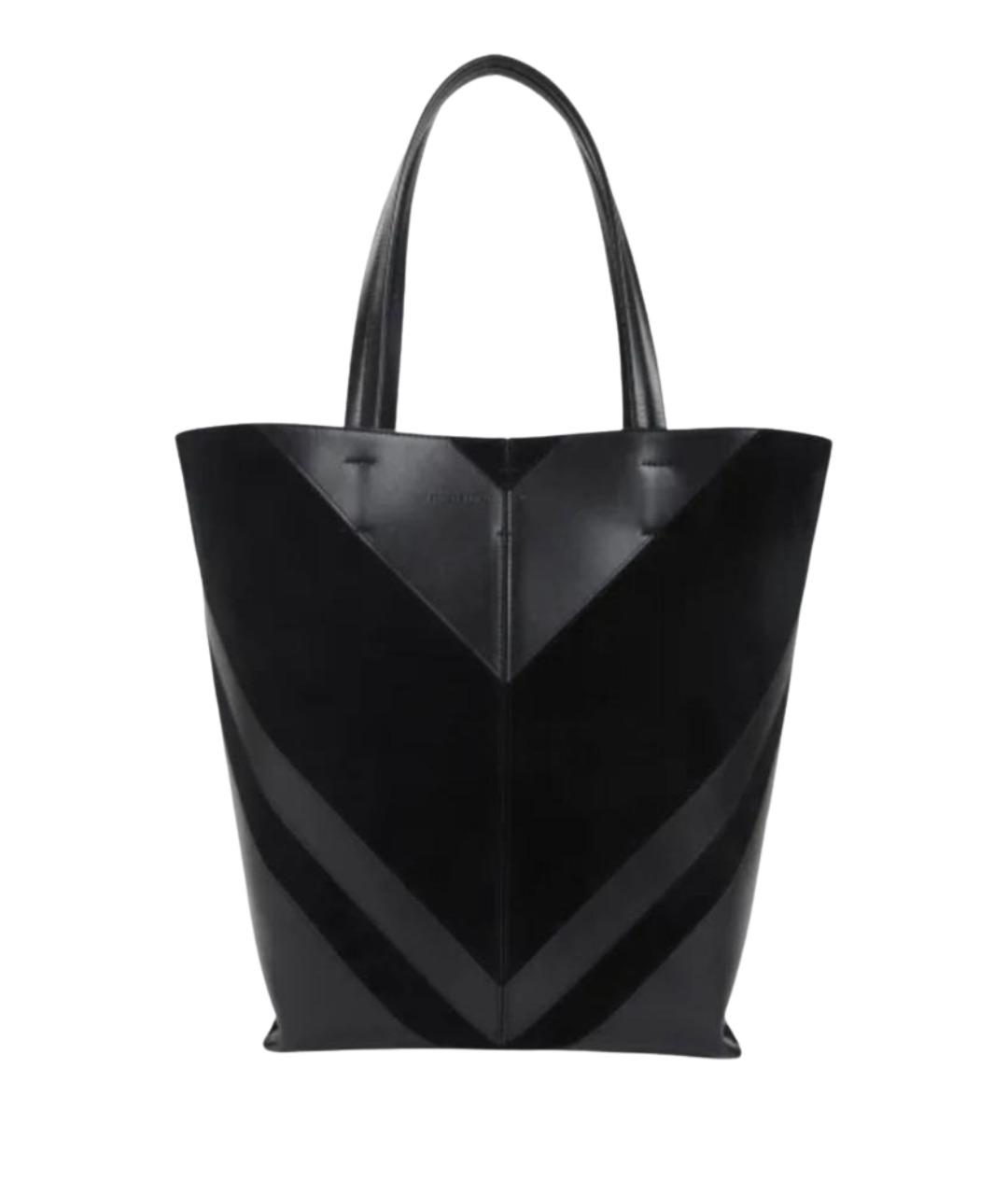 PHOEBE PHILO Черная кожаная сумка тоут, фото 1