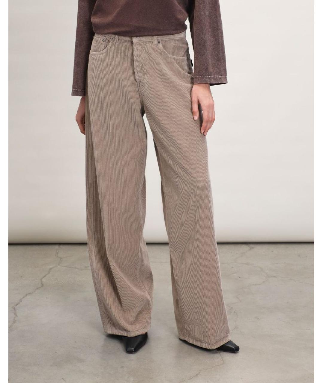 HAIKURE Бежевые хлопковые прямые джинсы, фото 7